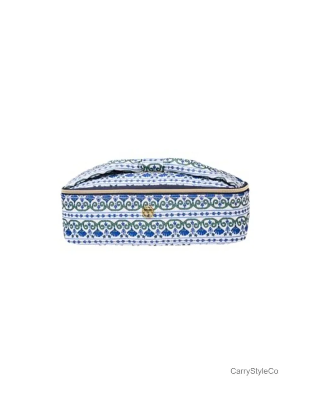Nylon Cosmetic Pouch with Decorative Bow Handle Travel Makeup Organizer